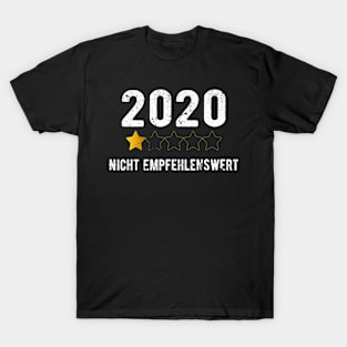 2020 Bewertung 1 Stern von 5 witziges Spruch Geschenk T-Shirt